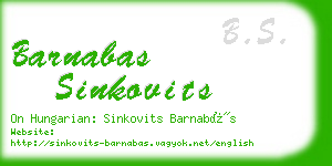 barnabas sinkovits business card